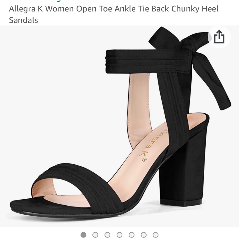 Tie heel sandal - black size 8